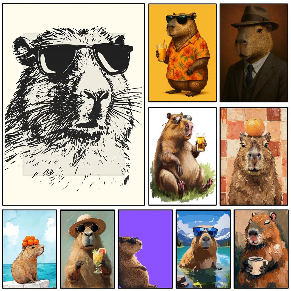 Sunglasses Capybara Print Wall - Esports And Gaming Lounge 리뷰 및 가격