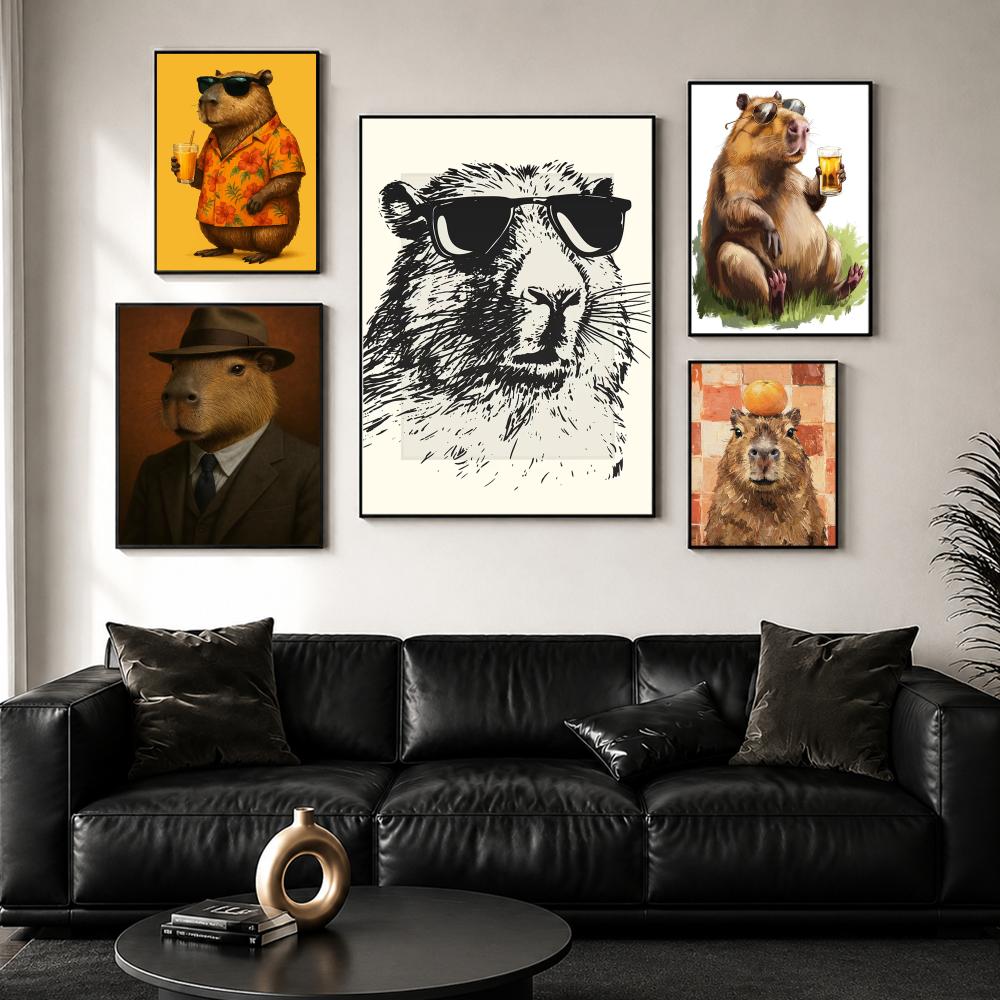 Sunglasses Capybara Print Wall - Esports And Gaming Lounge 리뷰 및 가격