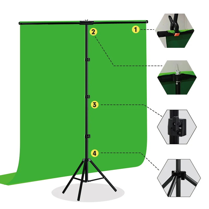 T-Shape Backdrop Stand Kit wit - Green Screen Collapsible 리뷰 및 가격