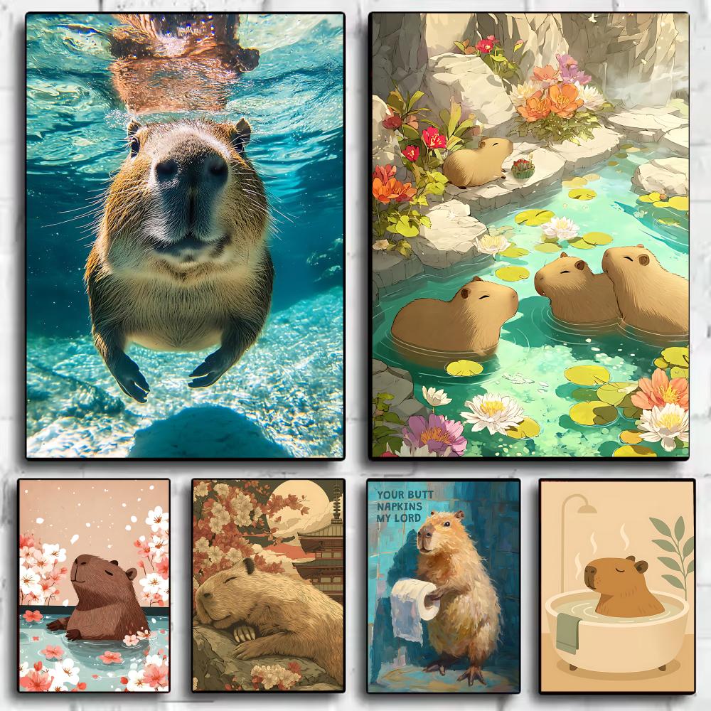 Healing Capybara Poster Art Po - Esports And Gaming Lounge 리뷰 및 가격