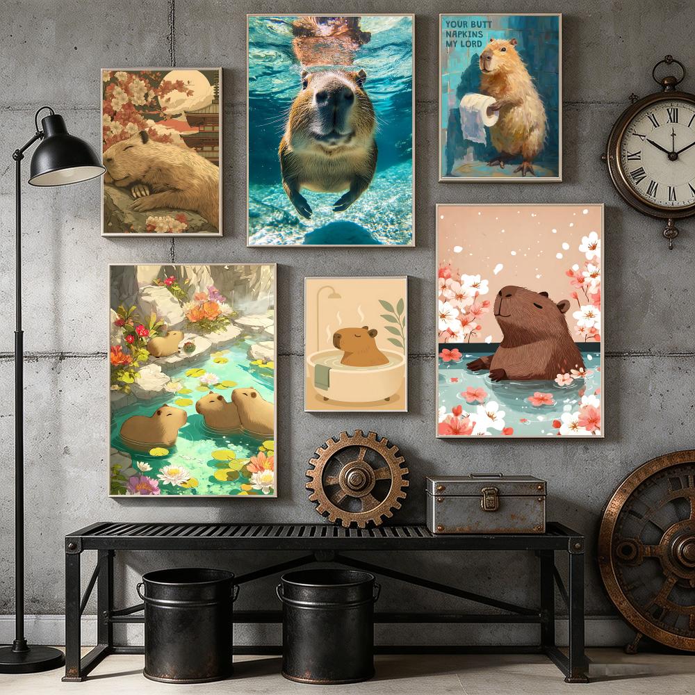 Healing Capybara Poster Art Po - Esports And Gaming Lounge 리뷰 및 가격
