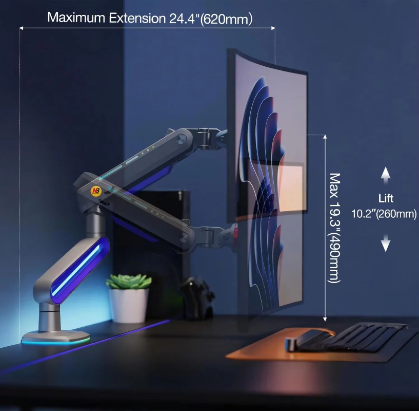 ERGONOMIC Gaming Monitor Arm f - Gaming Monitor Curved 리뷰 및 가격