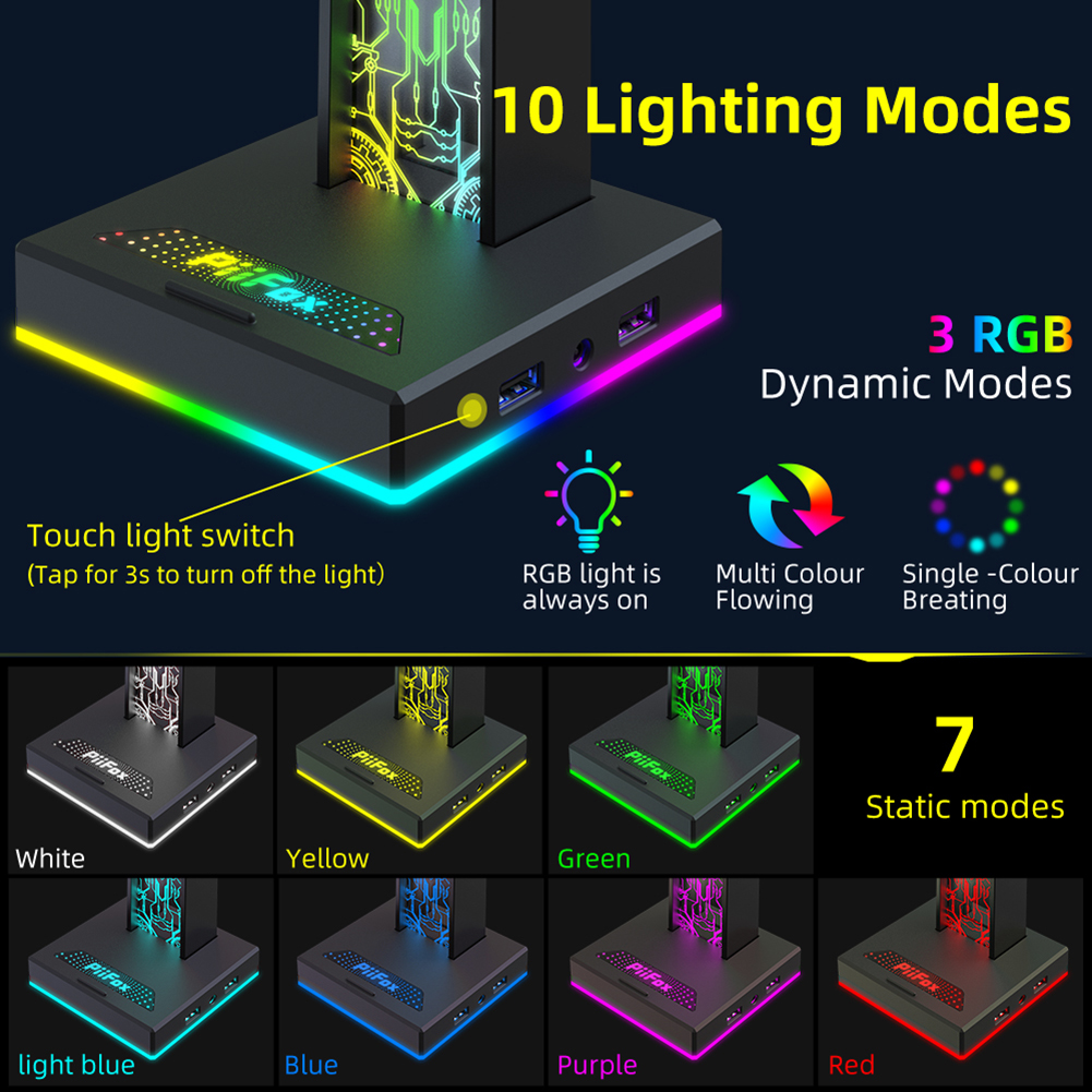 RGB Gaming Headphone Stand Dua - Esports Gaming Pc 리뷰 및 가격