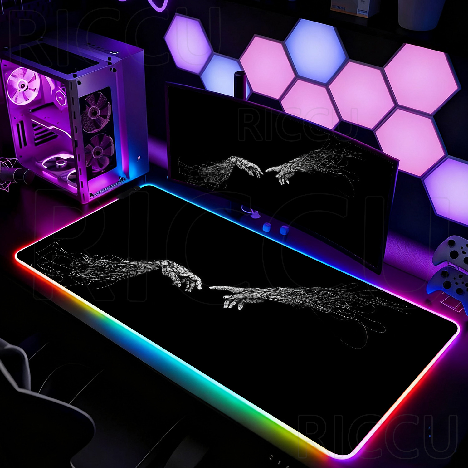 RGB XXL HD Large Black White G - Esports Gaming Setup 리뷰 및 가격